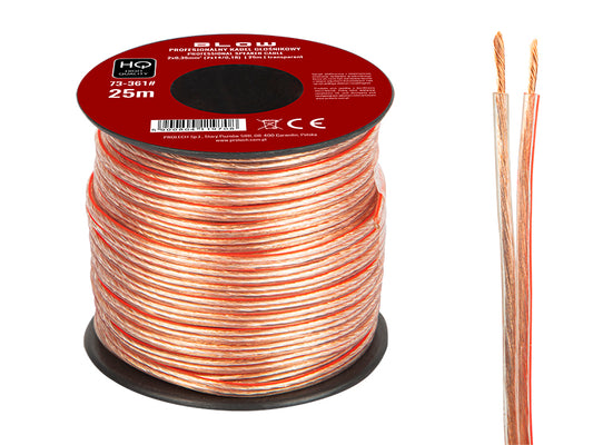 Speaker Cables – 73-361# Speaker cable, 2x0.35 mm, transparent, 25 m - Carlat