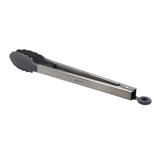 Spoons, tongs, and spatulas – Kitchen tongs, steel-nylon, 12, gray, Kinghoff - Carlat