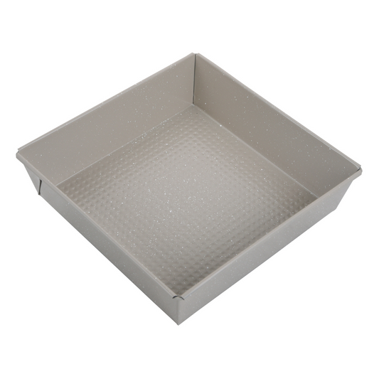 Square pan, 24×24×6 cm, carbon steel, beige marbled nonstick coating, Kinghoff, KH-1974 - Carlat