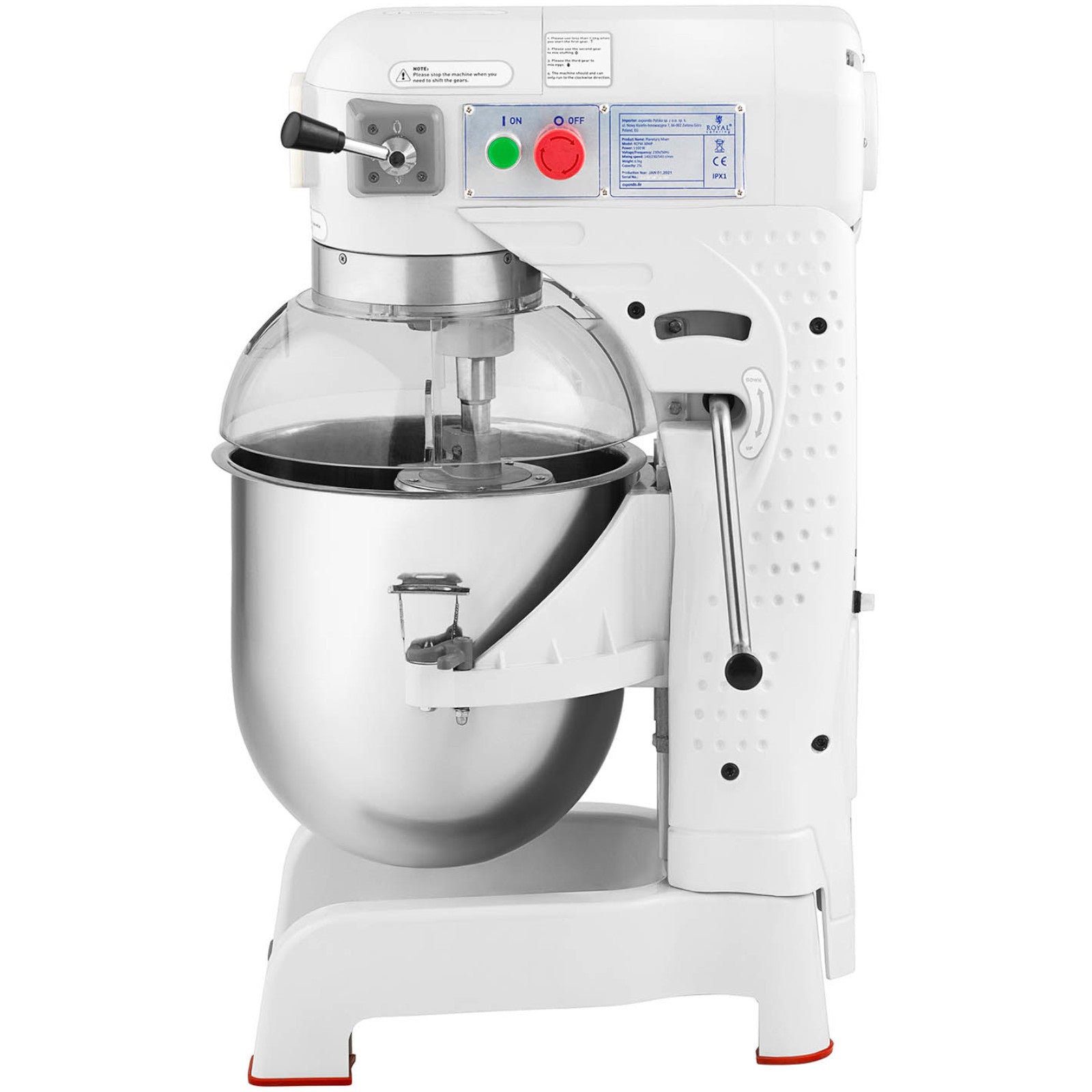 Stand Mixers – Spiral planetary mixer with lowerable bowl, 30 - Carlat