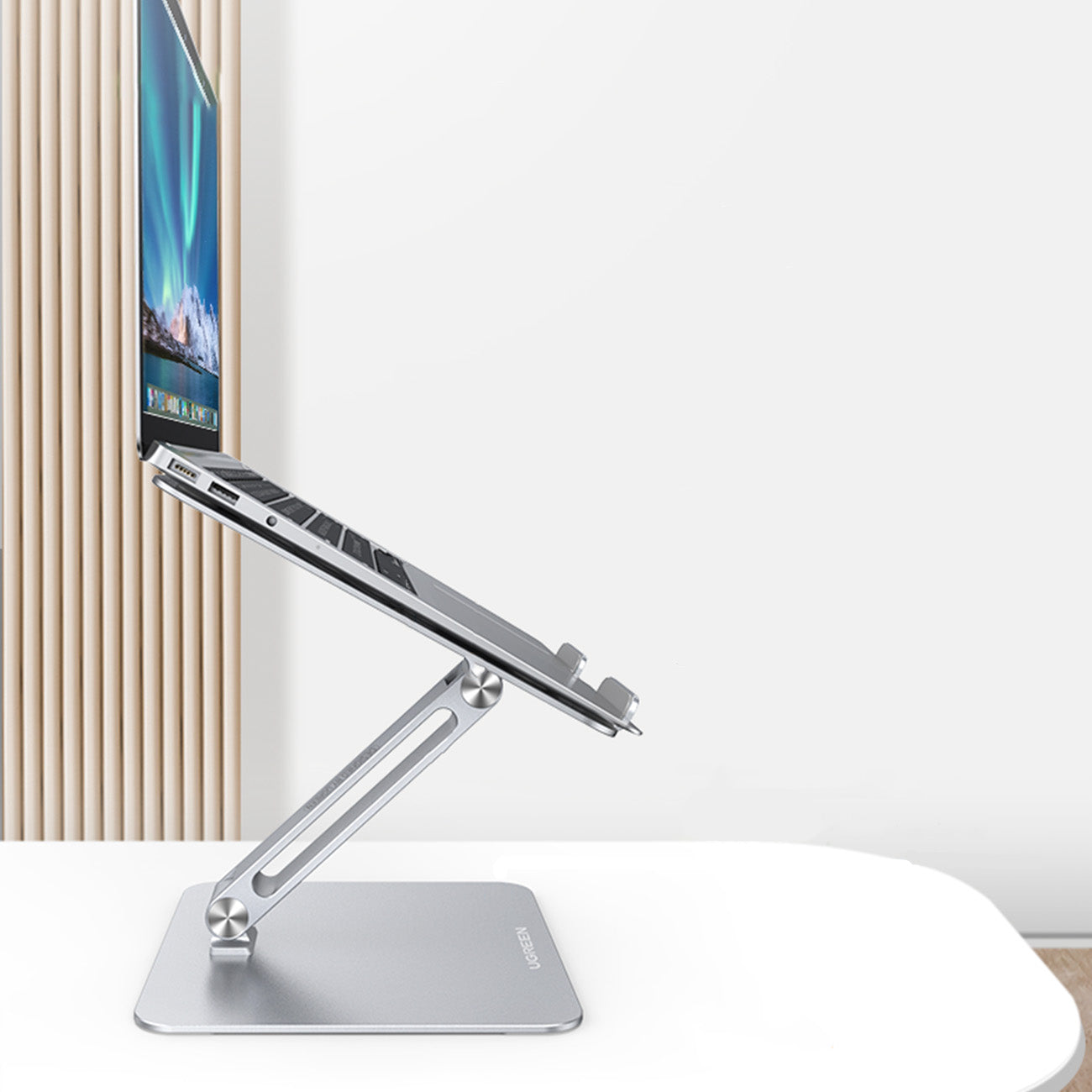 Stand, foldable stand for laptop, tablet, for standing work, silver - Carlat