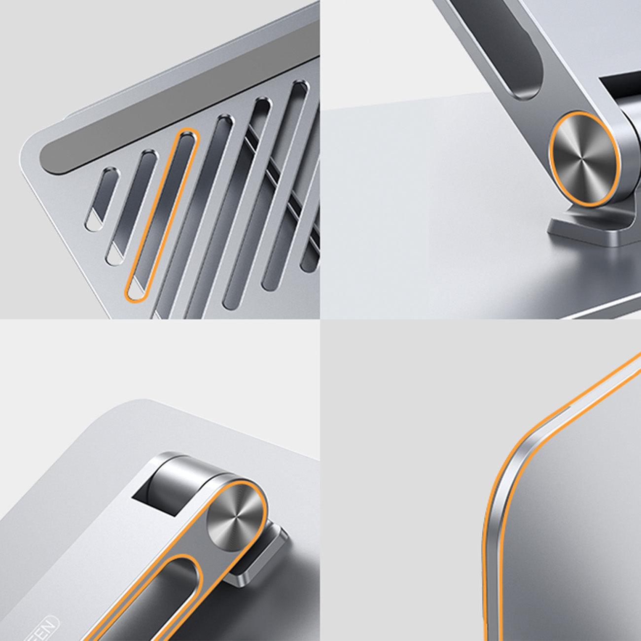 Stand, foldable stand for laptop, tablet, for standing work, silver - Carlat