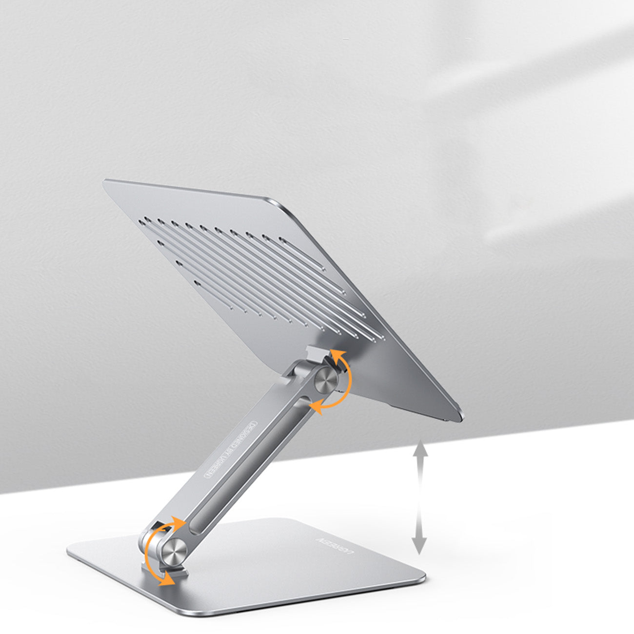Stand, foldable stand for laptop, tablet, for standing work, silver - Carlat