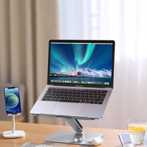 Stand, foldable stand for laptop, tablet, for standing work, silver - Carlat