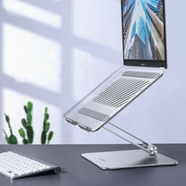 Stand, foldable stand for laptop, tablet, for standing work, silver - Carlat