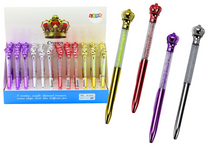 Stationery – Blue "Diamenciki" Pen with Crown, 0.7mm Refill, Assorted Colors - Carlat