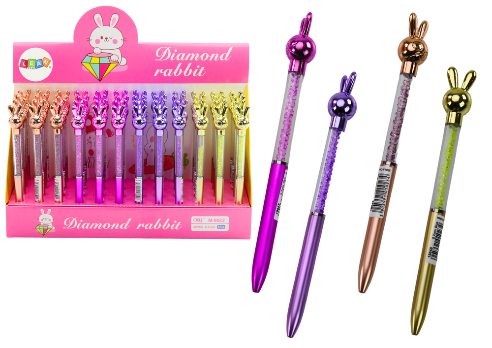 Stationery – Blue "Diamenciki" Rabbit Ballpoint Pen, 0.7mm Refill, Assorted Colors - Carlat