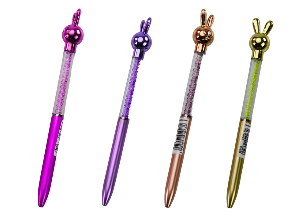 Stationery – Blue "Diamenciki" Rabbit Ballpoint Pen, 0.7mm Refill, Assorted Colors - Carlat