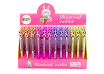 Stationery – Blue "Diamenciki" Rabbit Ballpoint Pen, 0.7mm Refill, Assorted Colors - Carlat