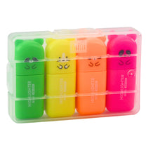 Stationery – Mini Highlighter Set: Colorful Bears, Plastic Case, 5-Piece Set - Carlat