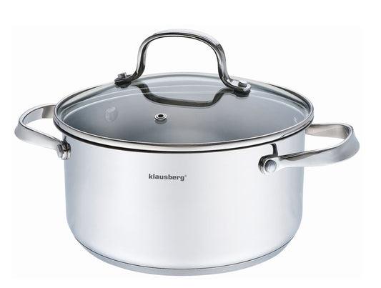 Steel pot with lid, 20 cm diameter, 3.3 L, Klausberg - Carlat