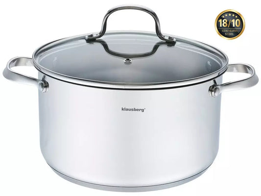 Steel pot with lid, 24 cm diameter, 5.9 L, Klausberg - Carlat