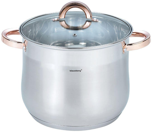 Steel pot with lid, 8.6 L, 24 cm diameter, Klausberg, KB-7793 - Carlat