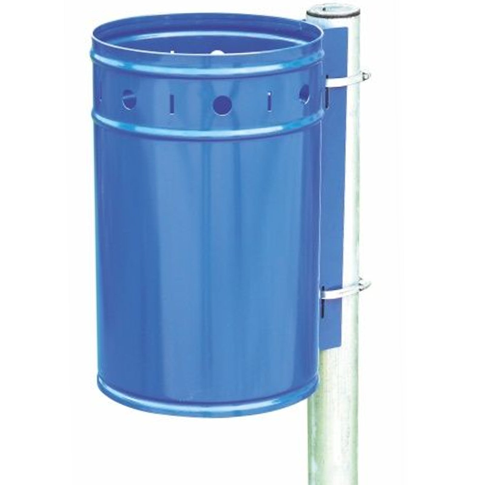 Steel waste basket fixed to 20L bar blue - Carlat
