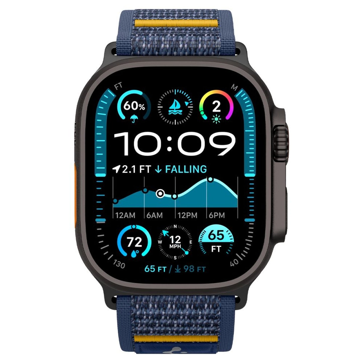 Strap for Apple Watch 44 / 45 / 46 / 49 mm - navy blue - Carlat