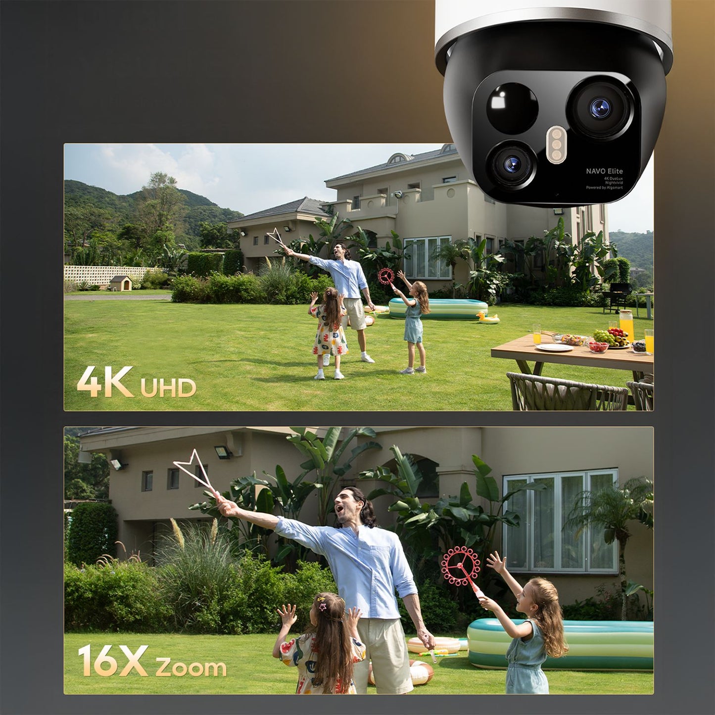 Surveillance Camera Accessories – 360 Outdoor Camera with Solar Panel - Carlat