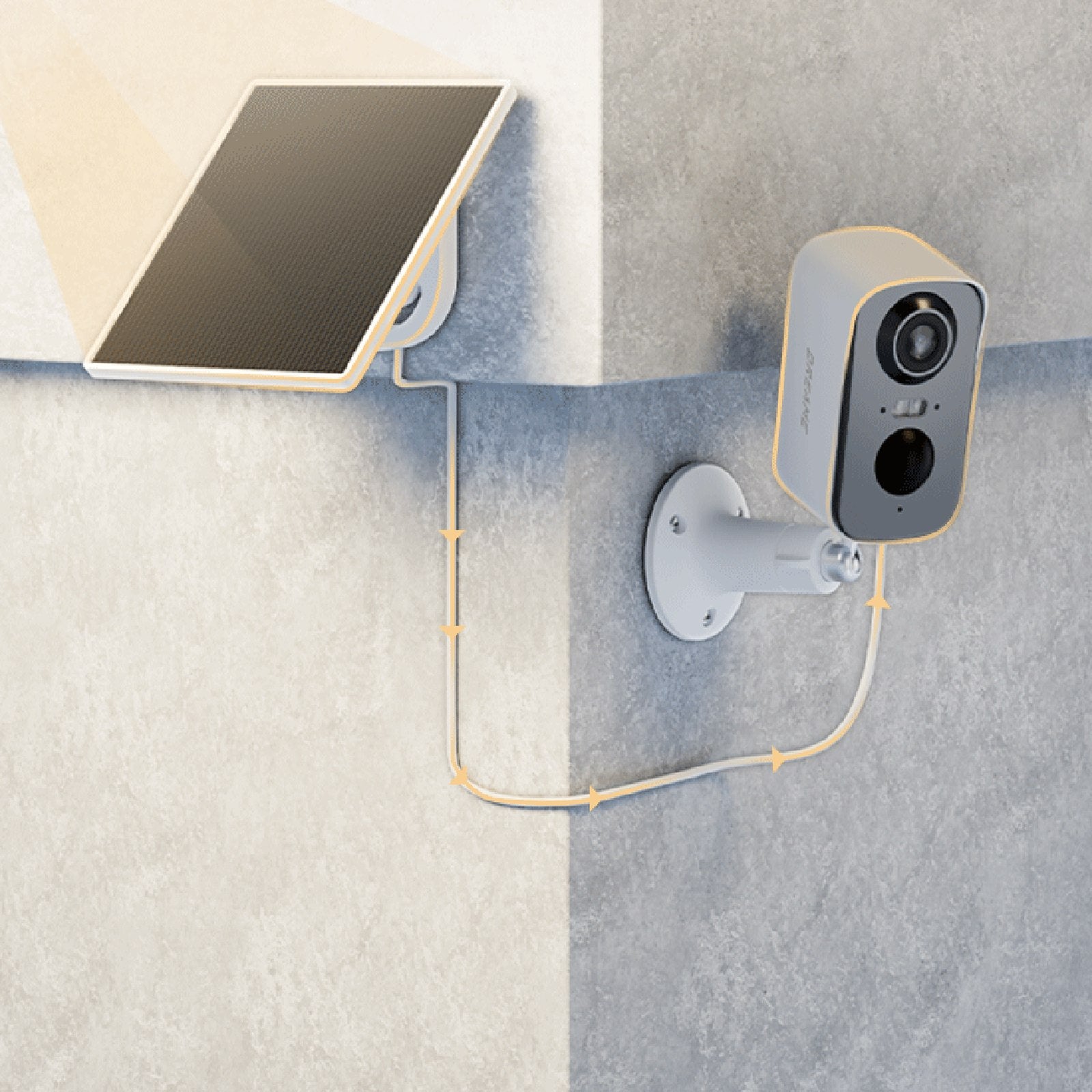 Surveillance Camera Accessories – Outdoor surveillance camera with solar panel - Carlat