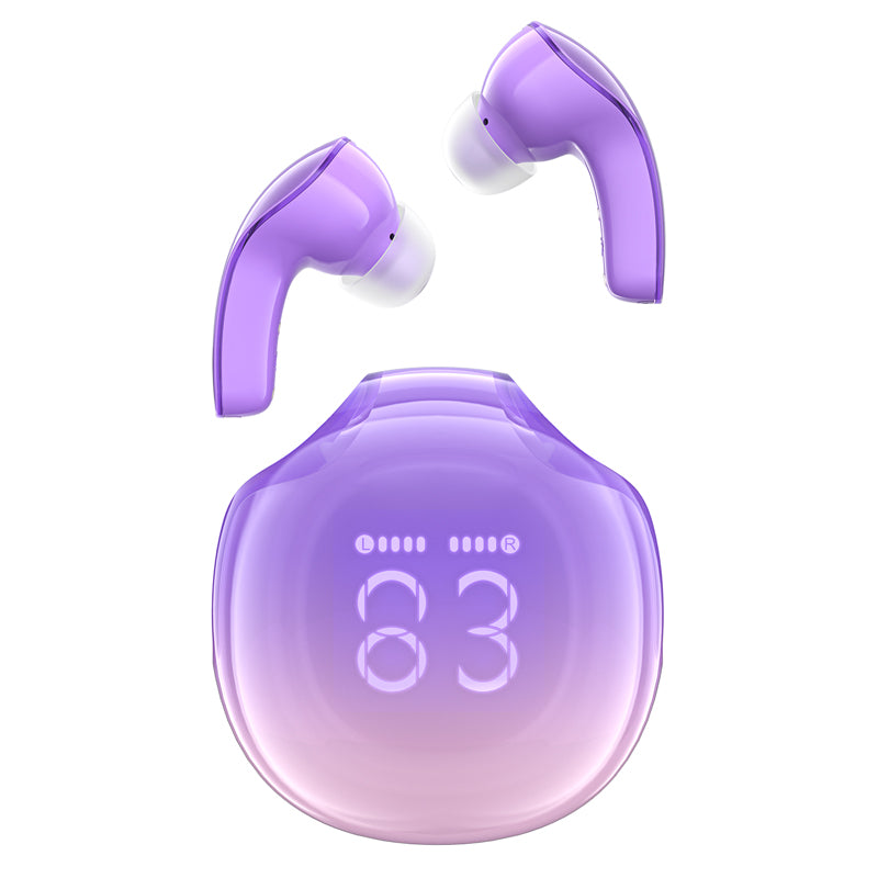 T9 Bluetooth 5.3 in-ear USB-C wireless headphones, purple - Carlat