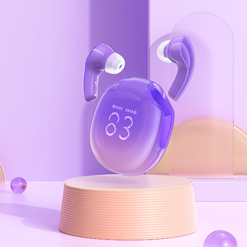 T9 Bluetooth 5.3 in-ear USB-C wireless headphones, purple - Carlat