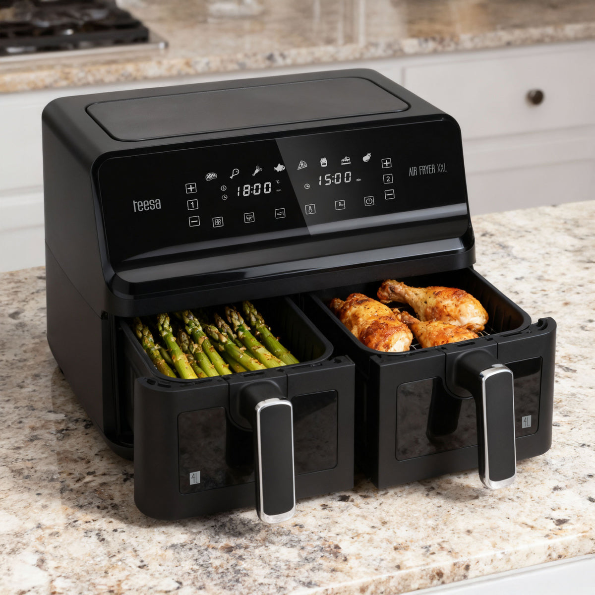 TEESA AIR FRYER DUAL POT XXL 8L 2700W Oil-Free Air Fryer - Carlat
