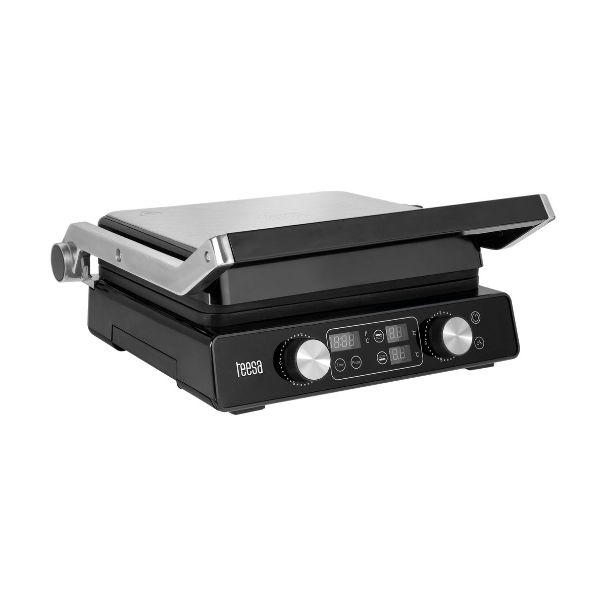 TEESA Electric Grill, Panini Grill, Sandwich Maker, 3 Settings, Removable Plates, 2000W - Carlat