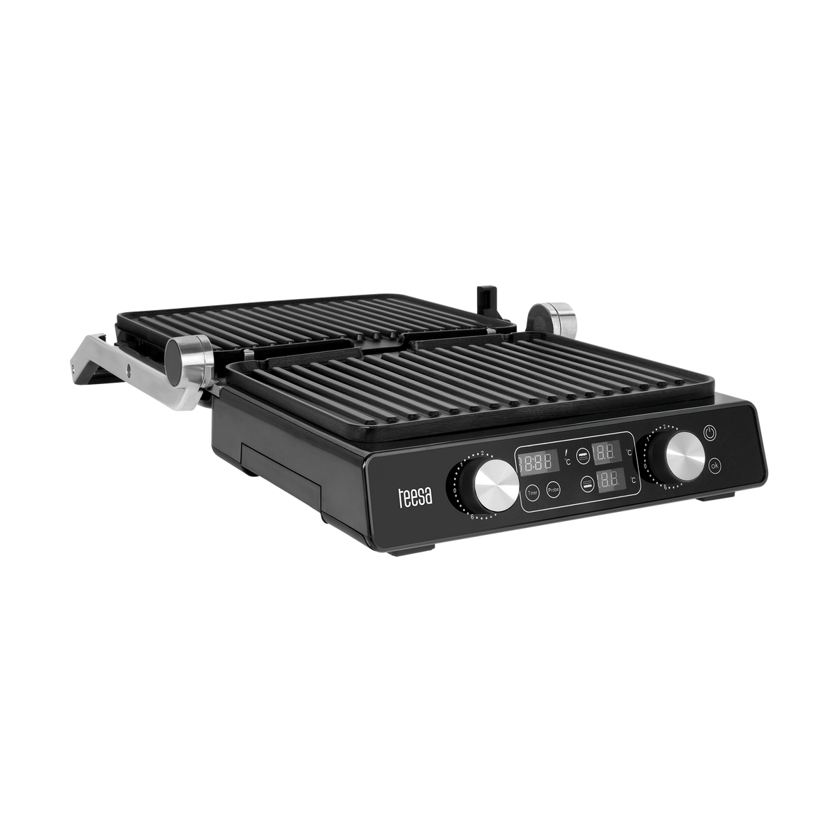 TEESA Electric Grill, Panini Grill, Sandwich Maker, 3 Settings, Removable Plates, 2000W - Carlat