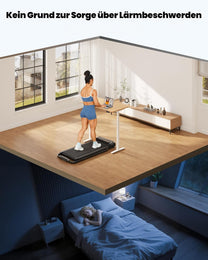 THERUN Home Treadmill, Foldable, Dual Shock Absorption, Quiet Walking Pad with 10% Manual Incline and LED Display, up to 10 km/h, Treadmill Desk for Home and Office - Carlat
