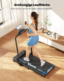 THERUN Home Treadmill, Foldable, Dual Shock Absorption, Quiet Walking Pad with 10% Manual Incline and LED Display, up to 10 km/h, Treadmill Desk for Home and Office - Carlat