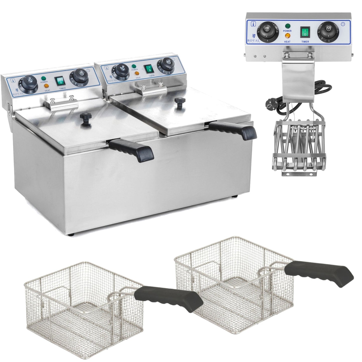 TIMER 2x9L electric fryer - Carlat