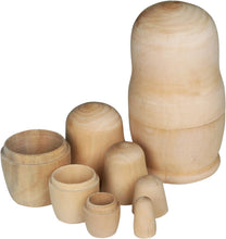 TRIXES 5 Piece Set with Babushka Matryoshka Blanks Made of Wood Unpainted DIY Crafts Carnival - Carlat