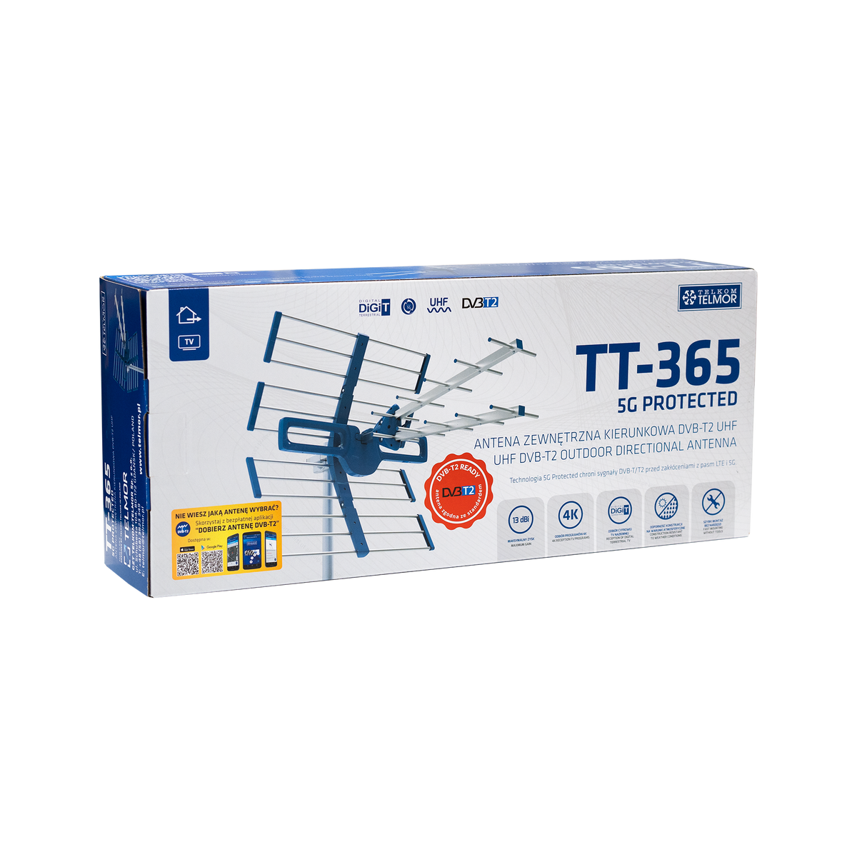 TT-365 5G Protected DVB-T/T2 UHF TV Antenna by Telkom Telmor - Carlat
