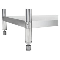 Table kitchen worktop stainless steel bottom shelf 120x70cm - Carlat
