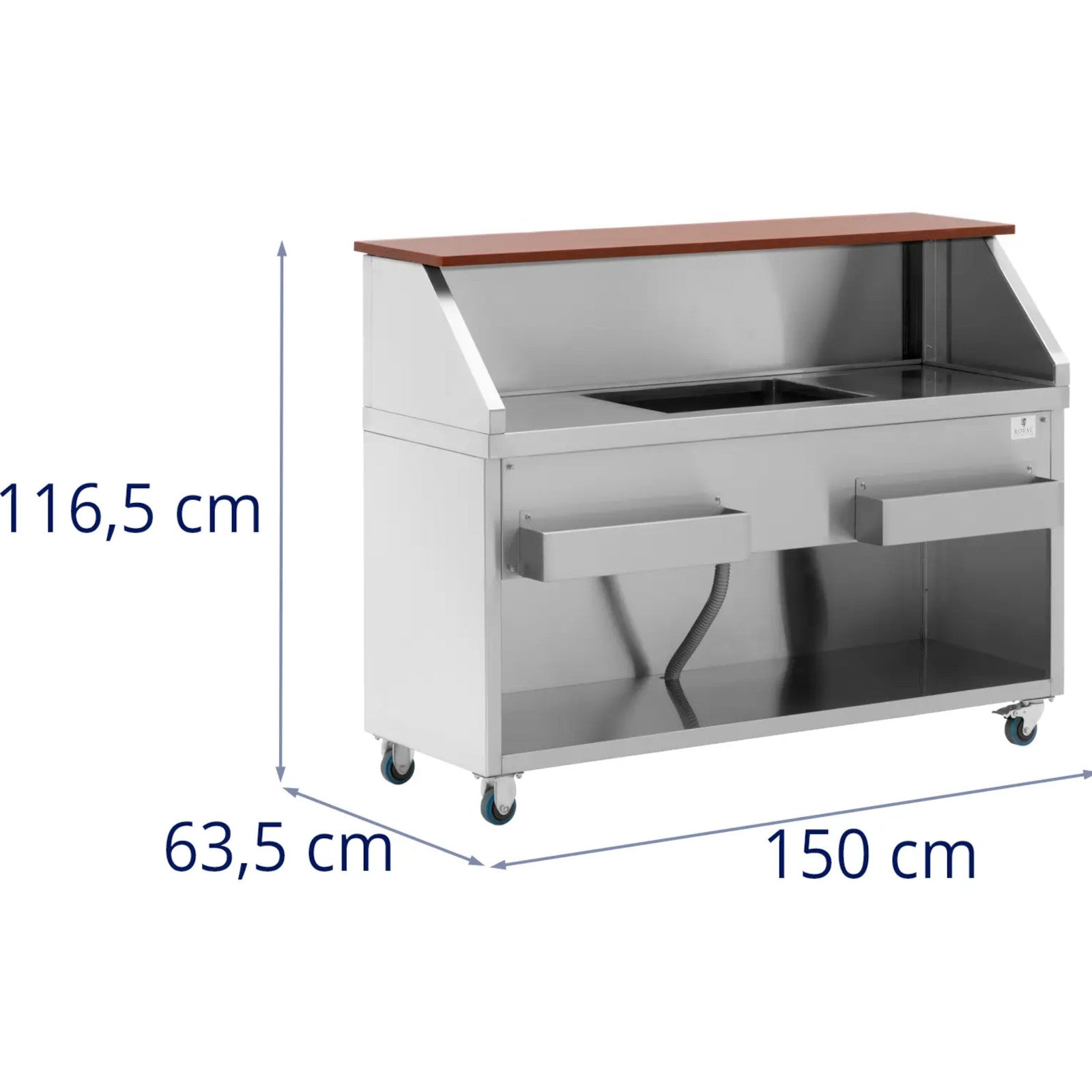 Tables – Bar station with ice compartment and shelves for - Carlat
