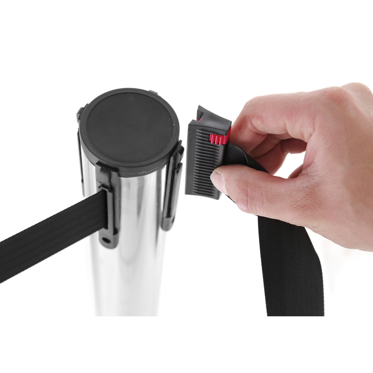 Tables – Barrier post with removable roll-up tape, length 2.7m - Carlat