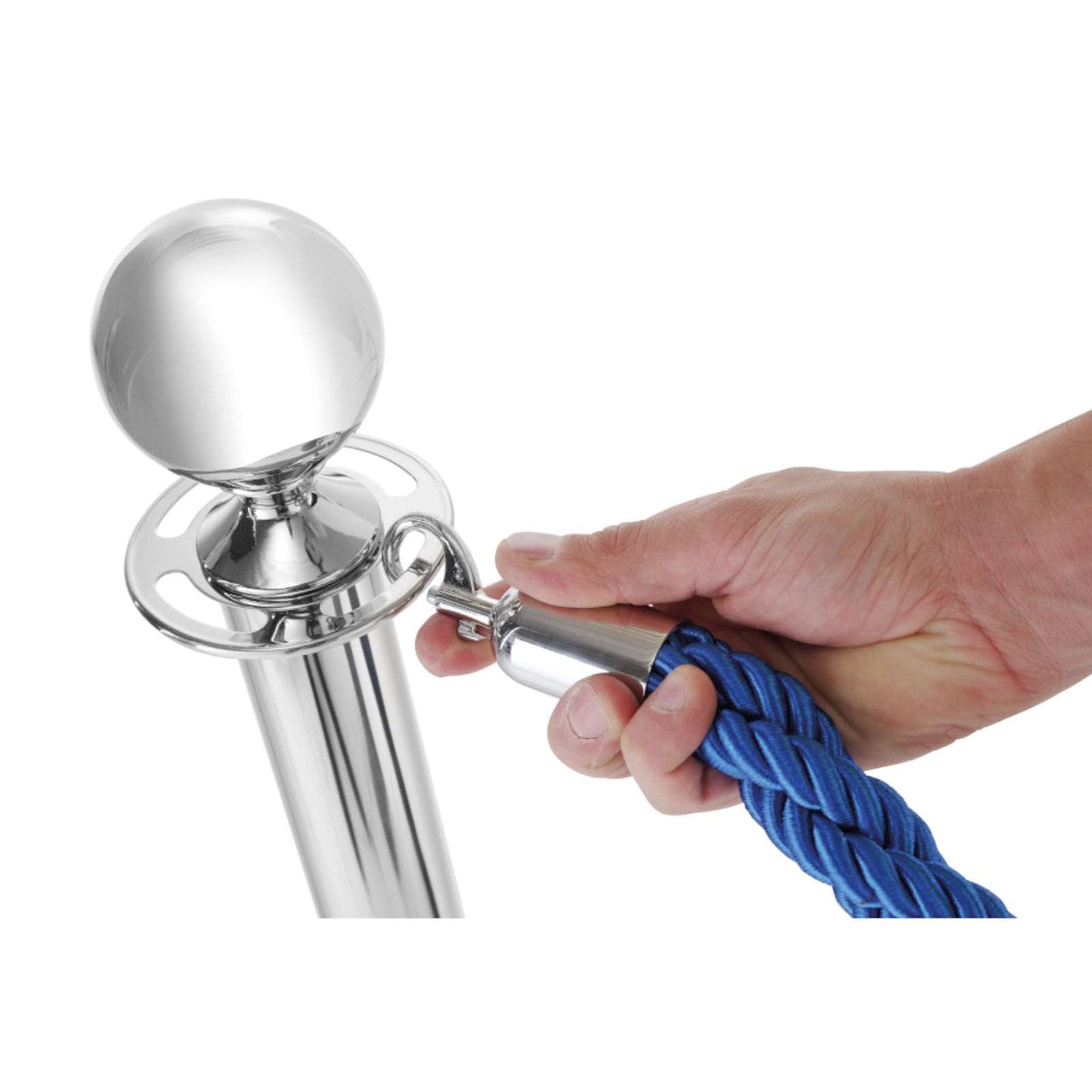 Tables – Blue rope for fence posts with silver carabiners, - Carlat
