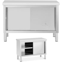 Tables – Catering table with sliding door cabinet STEEL 120 - Carlat