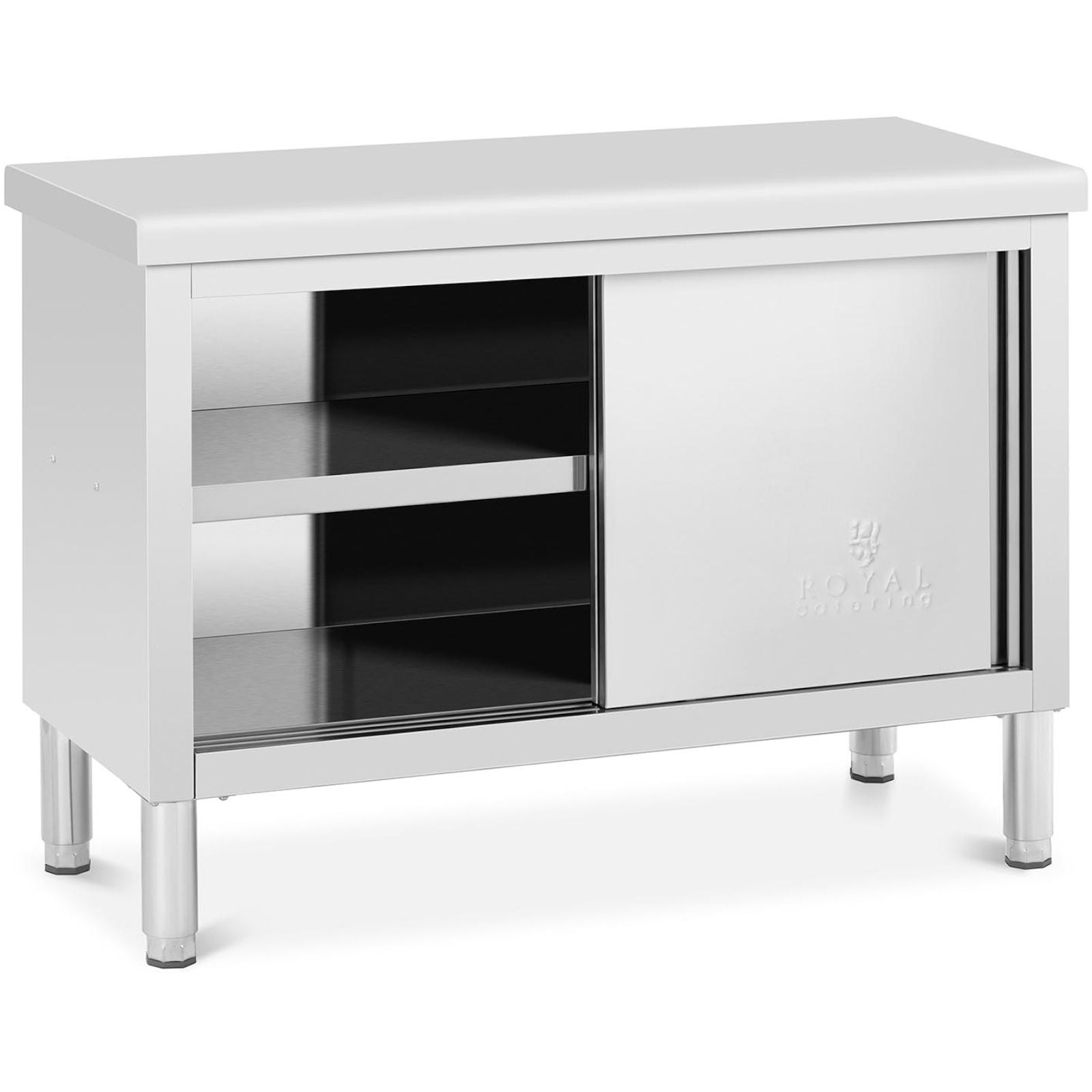 Tables – Catering table with sliding door cabinet STEEL 120 - Carlat