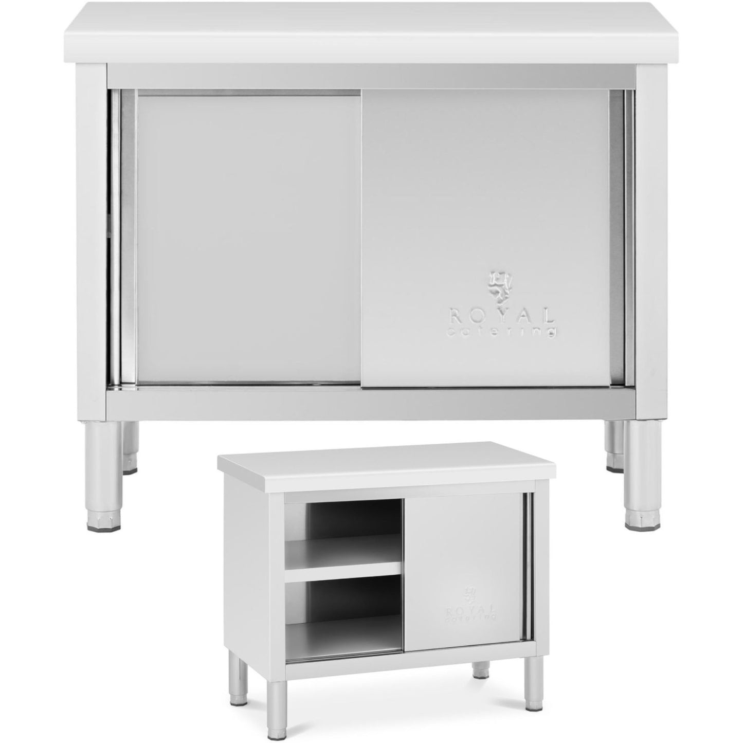 Tables – Catering table with sliding door cabinet STEEL 120 - Carlat