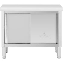 Tables – Catering table with sliding door cabinet STEEL 120 - Carlat