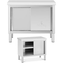 Tables – Catering table with sliding door cabinet STEEL 120 - Carlat