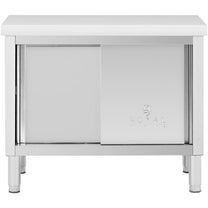 Tables – Catering table with sliding door cabinet STEEL 120 - Carlat