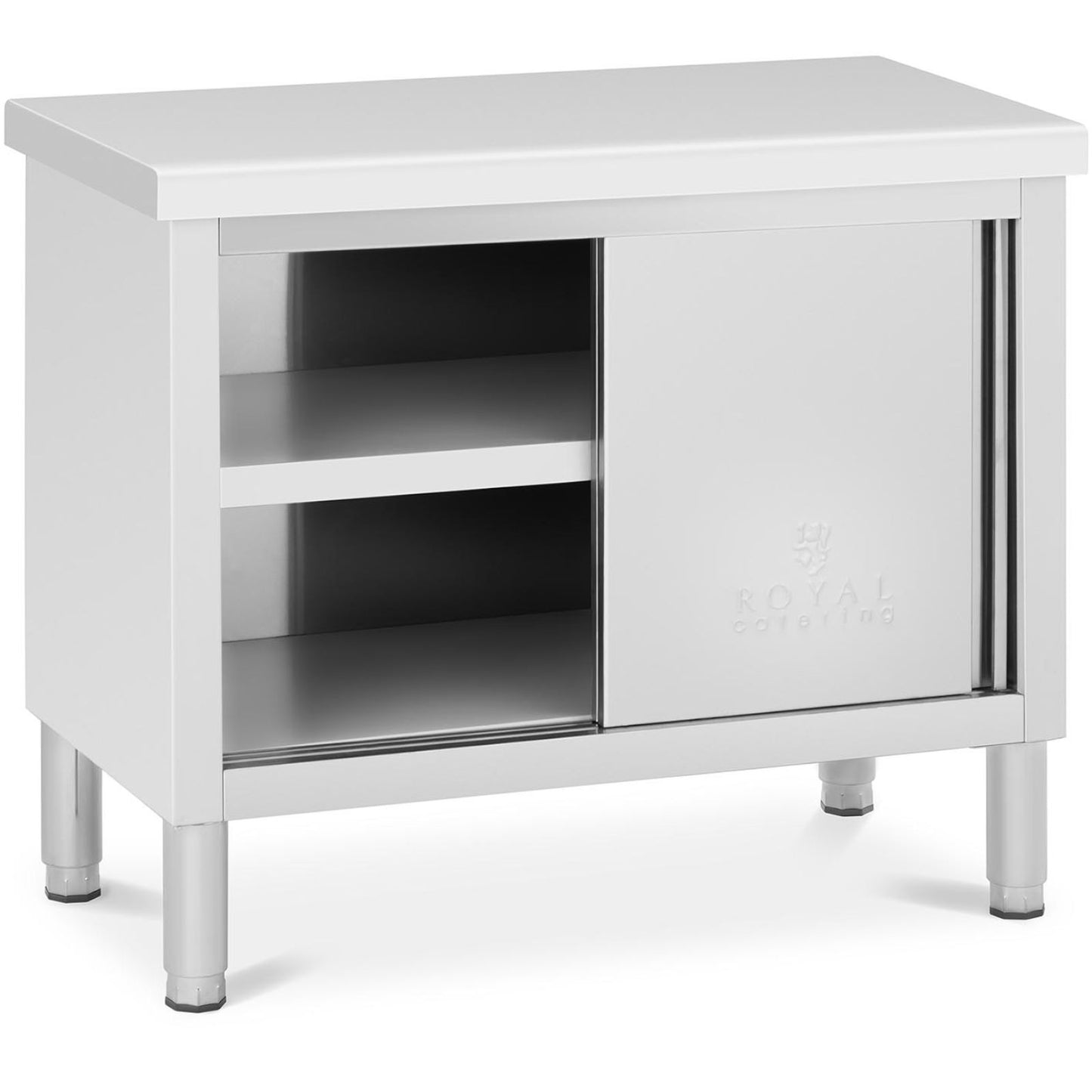Tables – Catering table with sliding door cabinet STEEL 120 - Carlat
