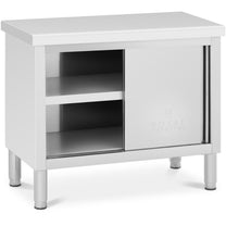 Tables – Catering table with sliding door cabinet STEEL 120 - Carlat