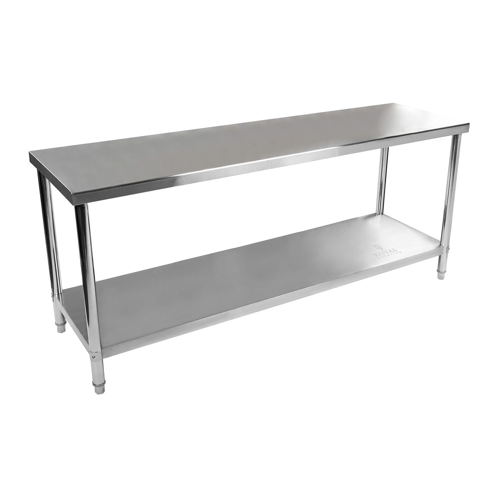 Tables – Central steel gastronomic worktop table with shelf 200x60cm - Carlat