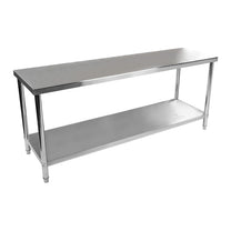 Tables – Central steel gastronomic worktop table with shelf 200x60cm - Carlat