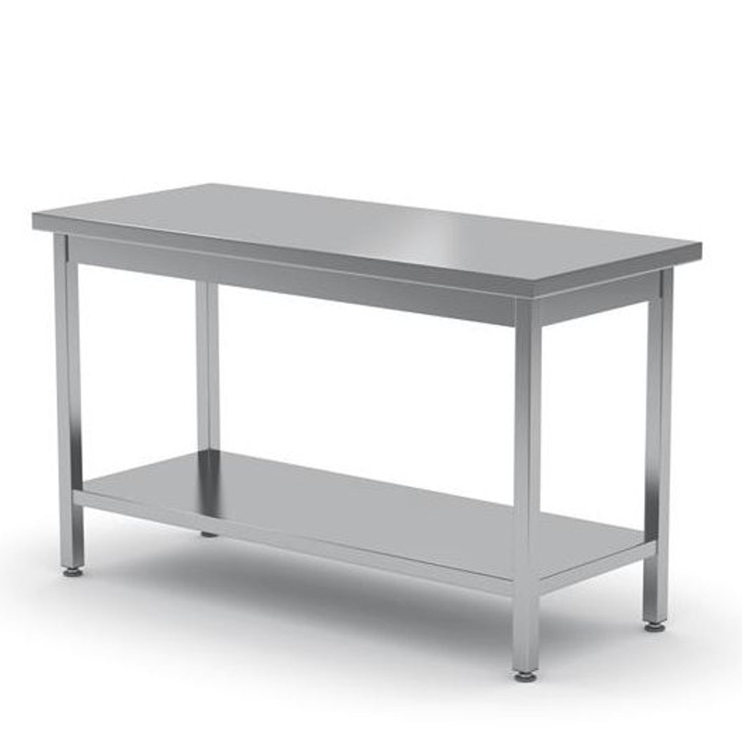 Tables – Central steel kitchen worktop table with shelf 120x60cm - Carlat