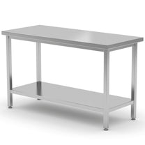 Tables – Central steel worktop table with shelf 120x70x85 cm - Carlat