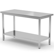 Tables – Central steel worktop table with shelf 80x70x85 cm - Carlat