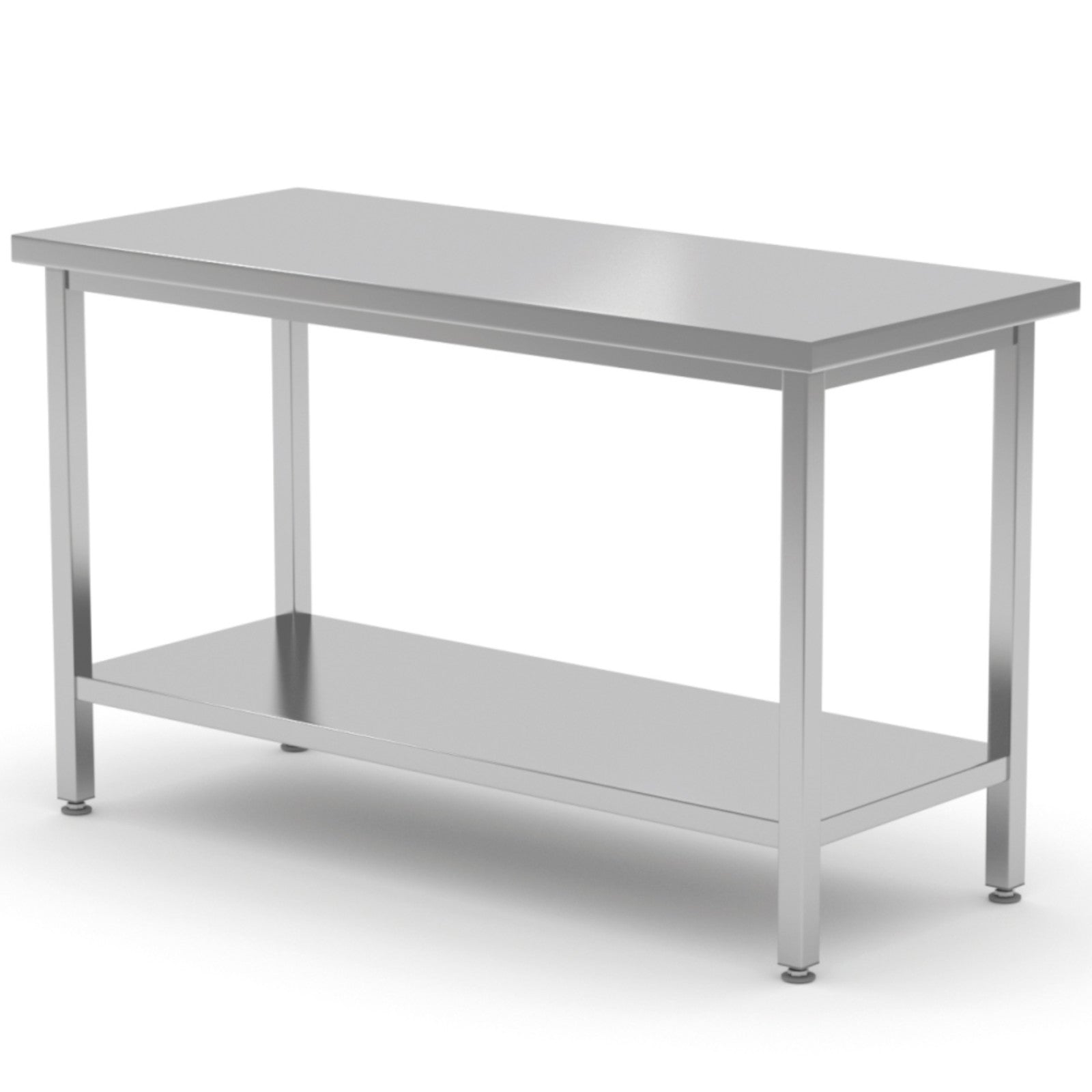 Tables – Central steel worktop table with shelf 80x70x85 cm - Carlat