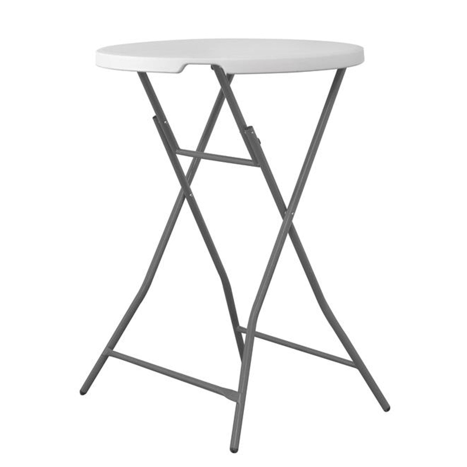 Tables – Folding bar catering table, white, round, diameter. 80cm - Carlat